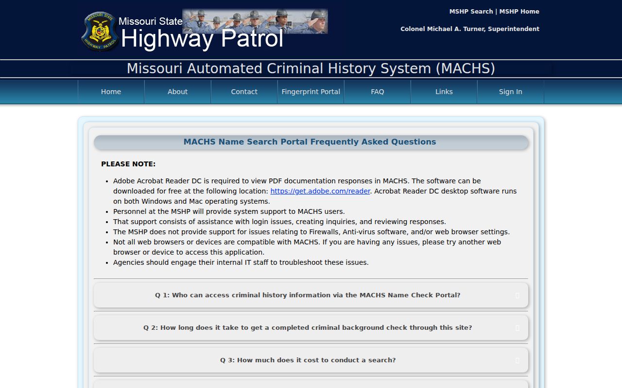MACHS limitations for Clark County criminal record searches