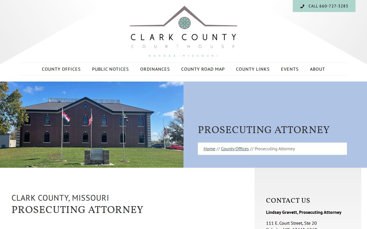 Clark County prosecutor source for Kahoka criminal records