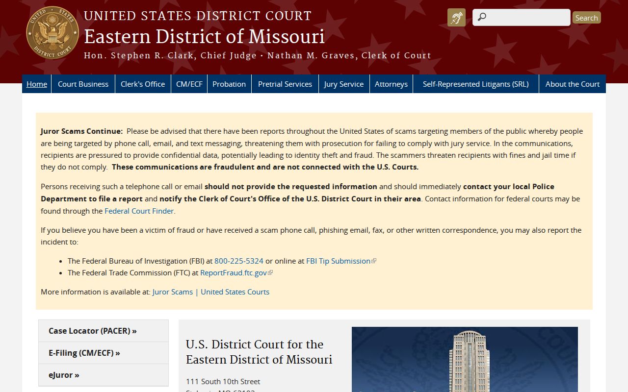 Federal court source relevant to Kahoka and Clark County criminal records