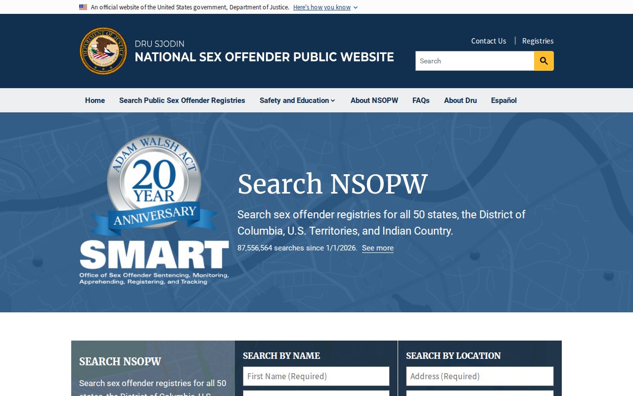 NSOPW cross-state search for Clark County sex offender awareness